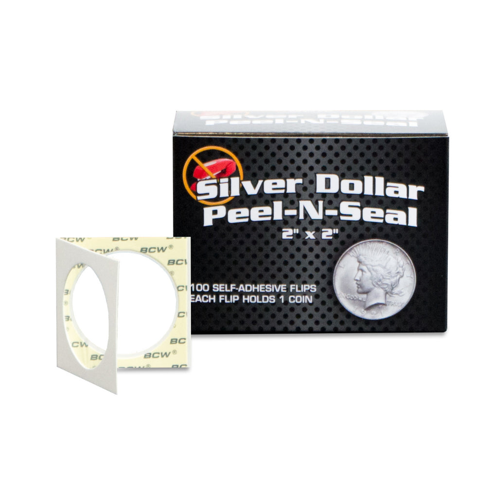 BCW Peel-N-Seal Coin Flips 2" x 2" - Adhesive seal - No staples required - Coin Holders - hobbymasterstore - hobbymasterstore