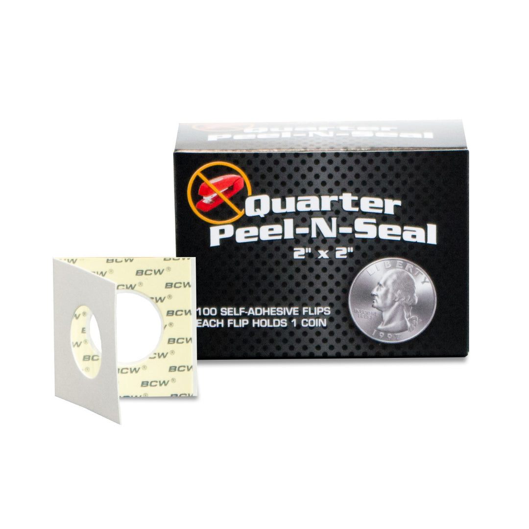 BCW Peel-N-Seal Coin Flips 2" x 2" - Adhesive seal - No staples required - Coin Holders - hobbymasterstore - hobbymasterstore