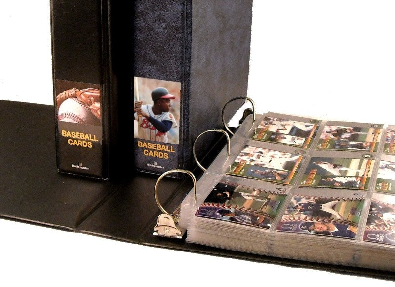 Hobbymaster Baseball Card Collector Album with 25 Pages, Black Ball-In-Glove Design Hobbymaster Baseball Card Collector Album with 25 Pages, Black Ball-In-Glove Design