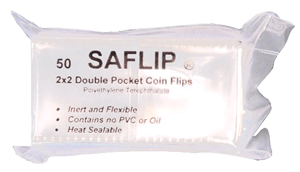 SAFLIP 2.5 X 2.5 Coin Flip Holder – 50 Pack, Museum Quality, PVC-Free Archival Storage #28512