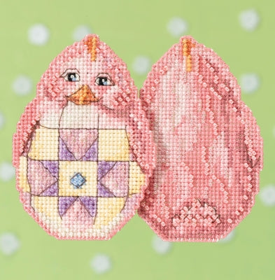 Mill Hill Pink Chick Cross Stitch Kit designed by Jim Shore JS181715
