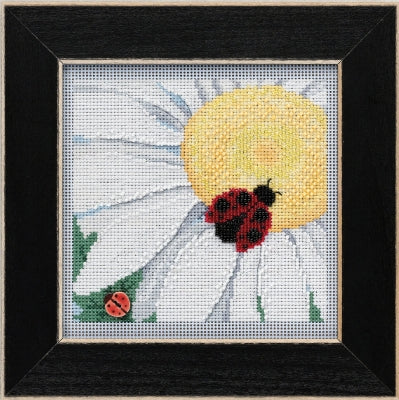 Mill Hill Ladybug on Daisy Cross Stitch Kit 2021 Buttons & Beads Spring MH142116