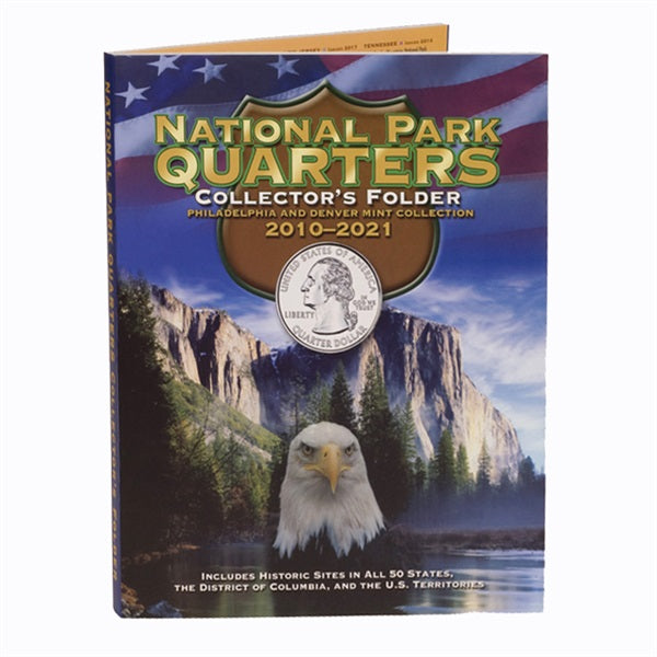 Whitman National Park Quarters Folder 2010-2021 P&D Mint Marks - State Quarters - hobbymasterstore - hobbymasterstore