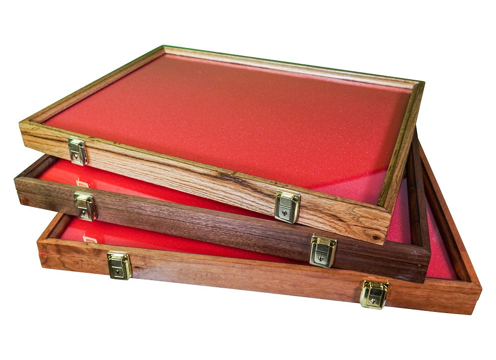 thumbnail image 2 of Southern Star Oak Wood Display Case – 18x24x3 Inches, Perfect For Arrowheads, Knives, Collectibles 2 of 6