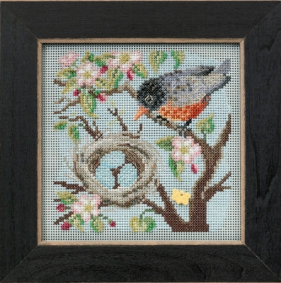 Mill Hill Spring Robin Cross Stitch Kit 2015 Buttons & Beads MH145103